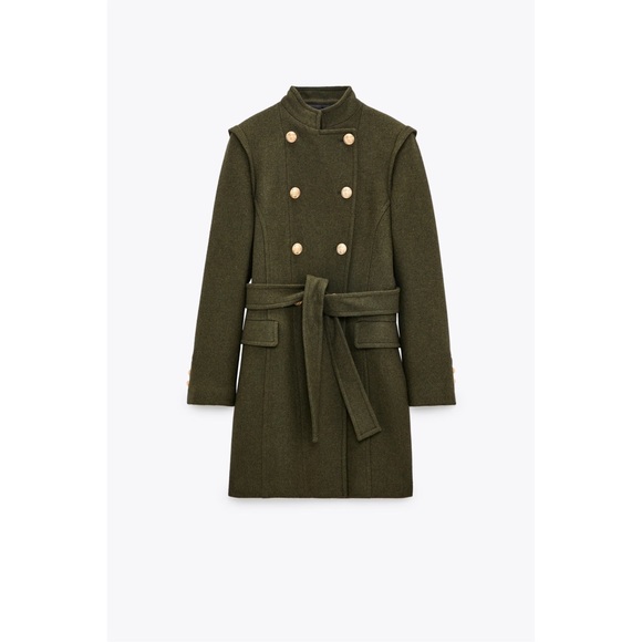 NWT ZARA DOUBLE BREASTED WOOL BLEND COAT - Picture 3 of 4